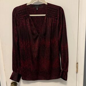 White House Black Market Burgundy Blouse